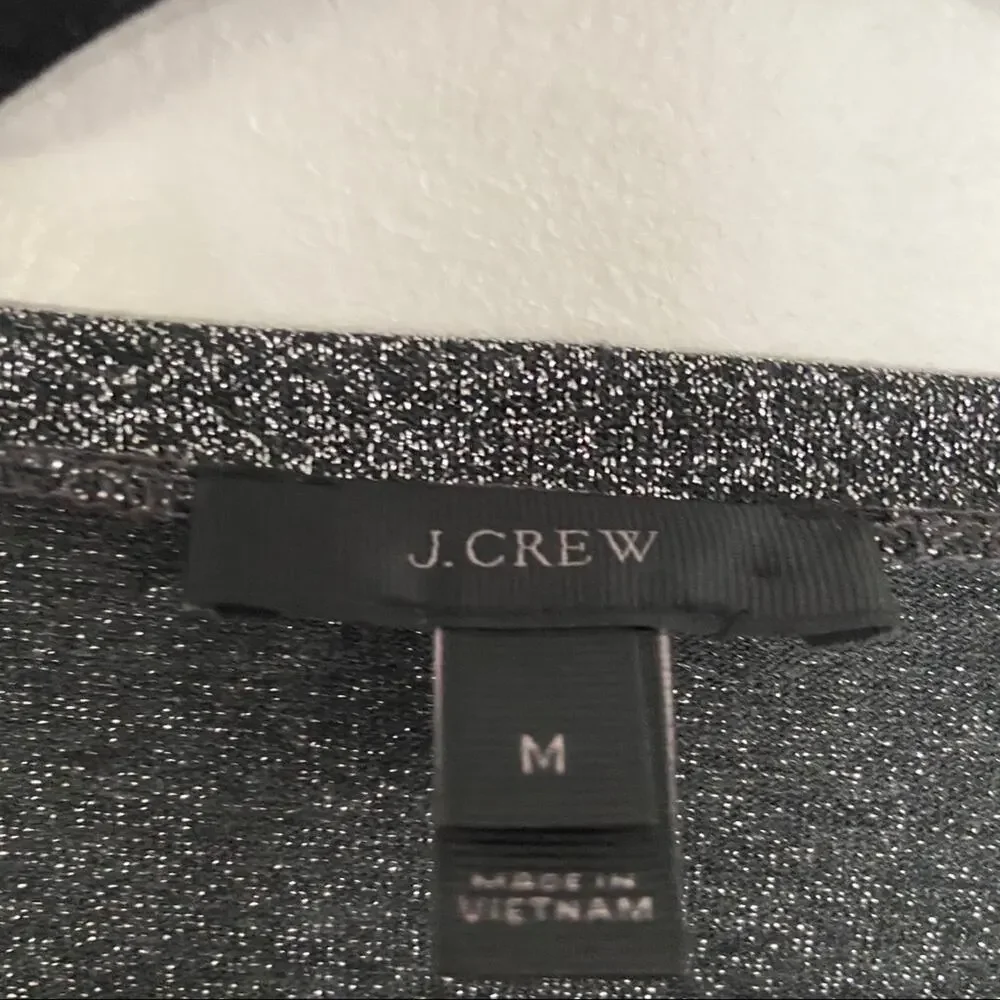 J. Crew Metallic Sparkle Bell Sleeve Blouse Medium